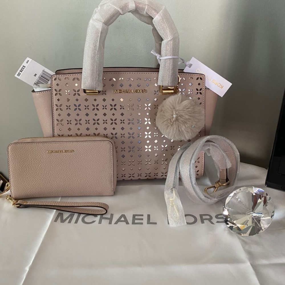 Michael Kors Perforated Selma Satchel with wallet
